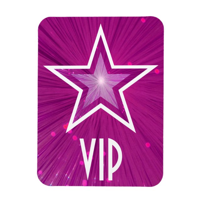 Imán flexible 'VIP' de estrella rosa (Vertical)