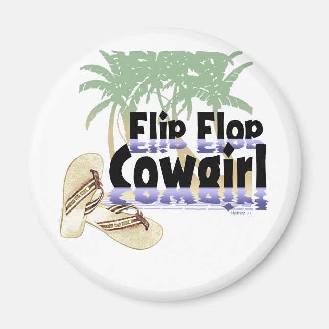 Imán Flip Flop Cowgirl Magnet (Frente)