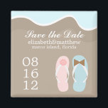 Imán Flip Flops boda<br><div class="desc">Imanes personalizados de volteretas bodas. Elementos coincidentes</div>