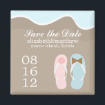 Imán Flip Flops boda<br><div class="desc">Imanes personalizados de volteretas bodas. Elementos coincidentes</div>