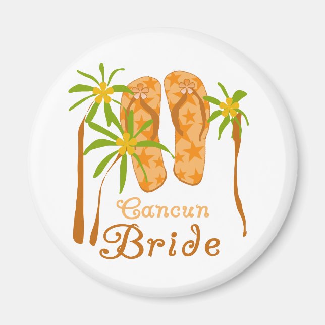 Imán Flip Flops Cancun Bride (Frente)