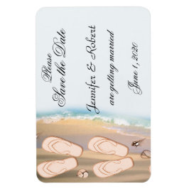 Imán Flip Flops on the Beach Wedding Save the Date
