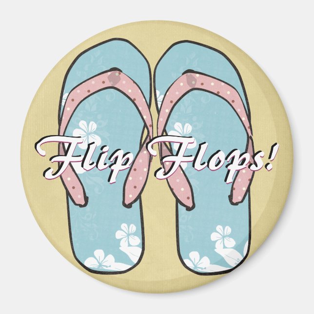 Imán Flipflops Blue Fllowers (Frente)