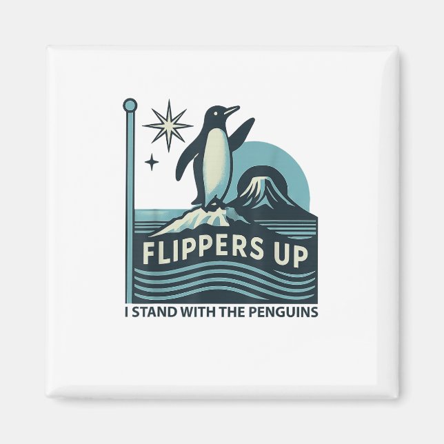 Imán Flippers De Pingüino Gracioso Me Pongo Con El Ping (Frente)