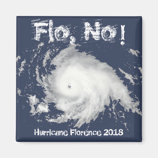 Imán ¡Flo, no! Huracán Florencia 2018 (Frente)