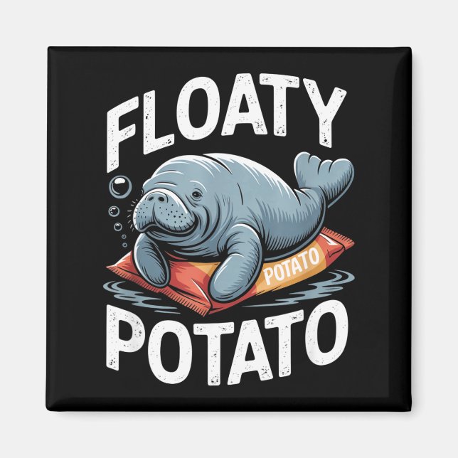 Imán Floaty Tatoes Manatee Funny Sea Cow Ocean Animal L (Frente)