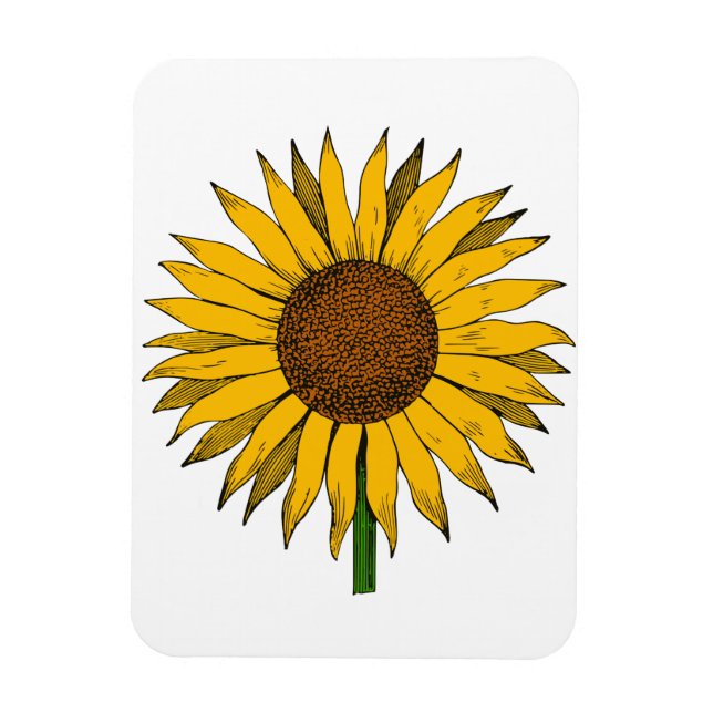 Imán Flor amarillo girasol (Vertical)