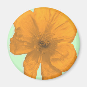 Imán Flor anaranjada de PopArt de la ayuda