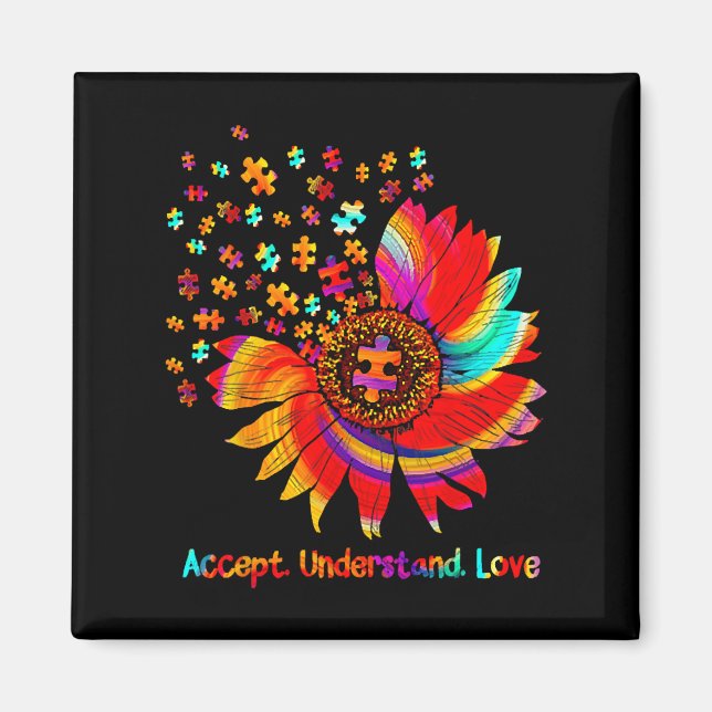 Imán Flor Asd Aceptar Comprender Amor (Frente)