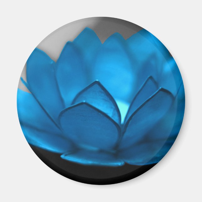Imán Flor azul Lotus (Frente)
