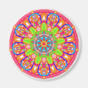 Imán Flor azul Petal Mandala Boho Magnet