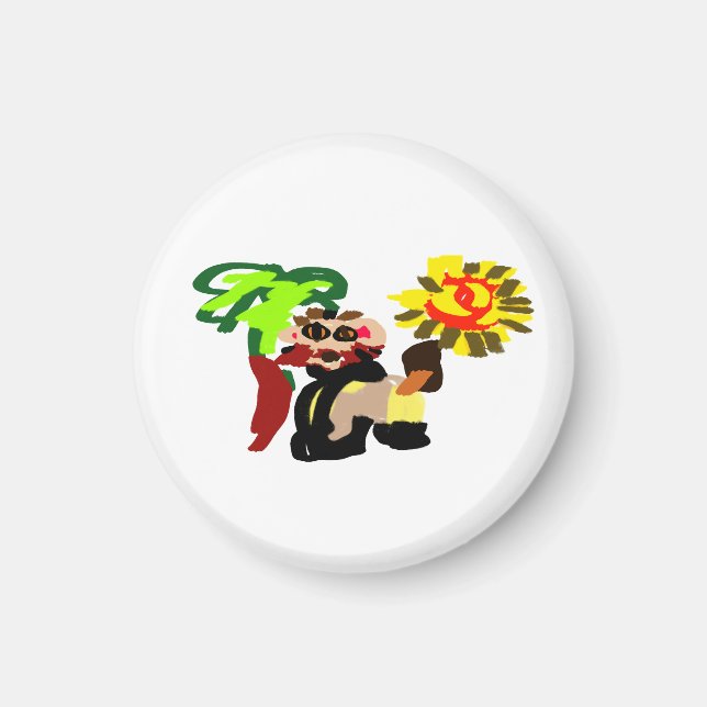 Imán Flor cálida de león  (Frente)