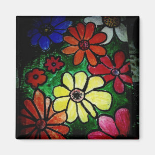 Imán flor colorida