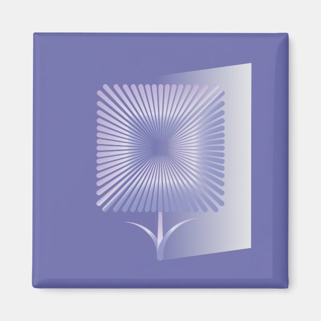 Imán Flor cuadrada violeta (Frente)