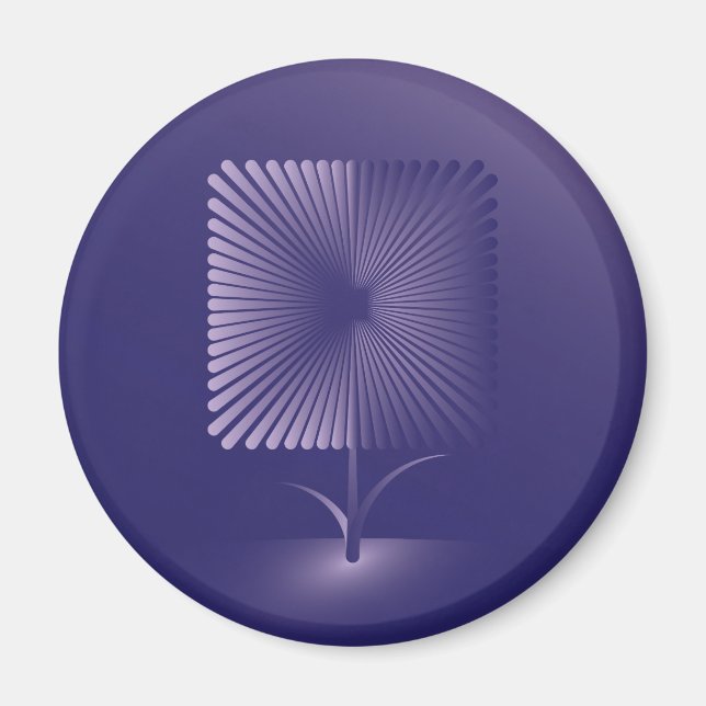 Imán Flor cuadrada violeta (Frente)