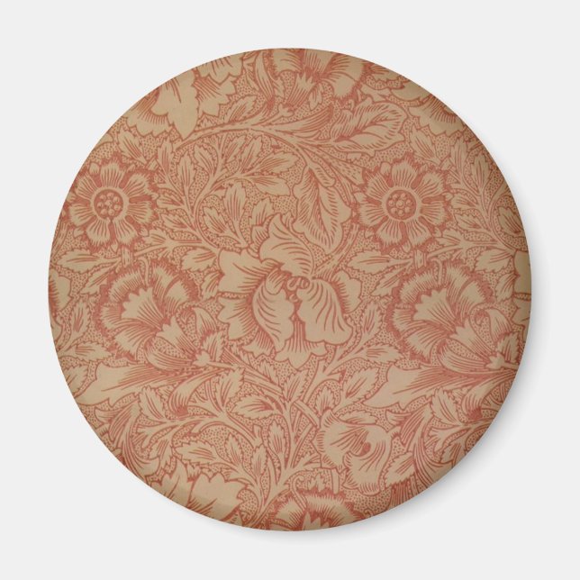 Imán Flor de amapola rosa William Morris (Frente)