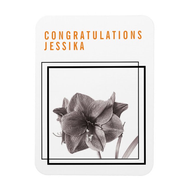 Imán Flor de Amarilis Moderna Naranja (Vertical)