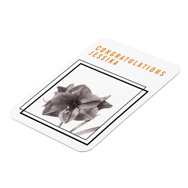 Imán Flor de Amarilis Moderna Naranja (Lado Izquierdo)