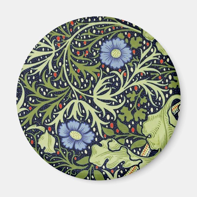Imán Flor de antigüedades de William Morris Seaweed (Frente)