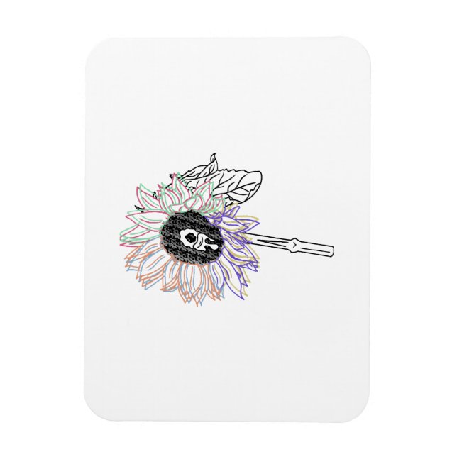 Imán Flor de Arcoíris Arte Divertido (Vertical)
