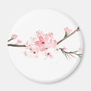 Imán Flor de cerezo acuarela