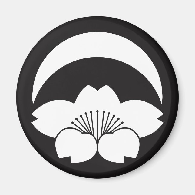 Imán Flor de cerezo bajo luna creciente (Frente)