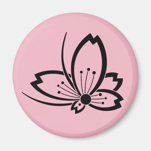 Imán Flor de cerezo con forma de mariposa (Frente)