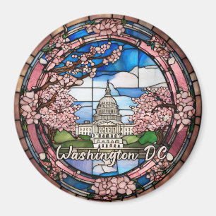 Imán Flor de cerezo fechada personalizada de Washington