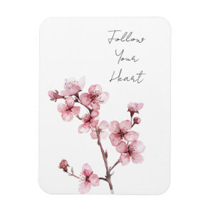 Imán Flor de cerezo rosa blanco