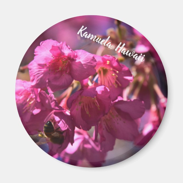 Imán Flor de cerezo y abeja (Frente)