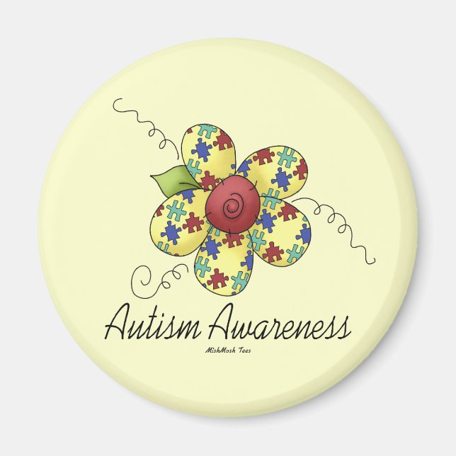 Imán Flor de conciencia del autismo (Frente)