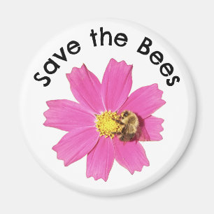 Imán Flor de Cosmos rosa Vivid Save the Bees