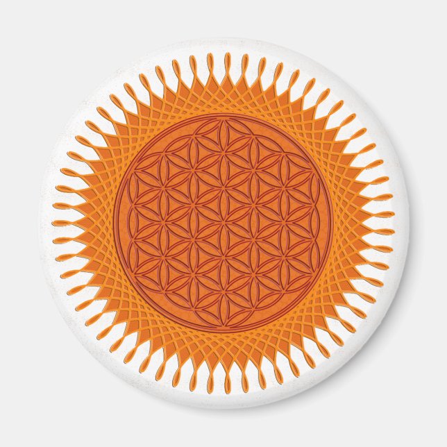 Imán Flor de diseño vivo / soleado (Frente)