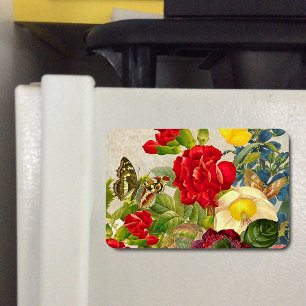 Imán Flor de época Bouquet con mariposas