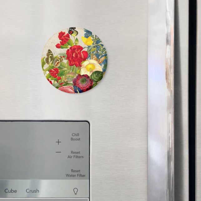 Imán Flor de época Bouquet con mariposas (In situ (nevera))