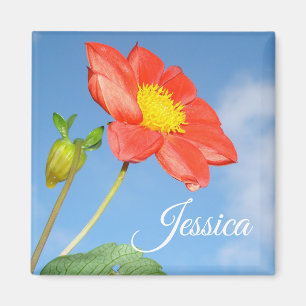Imán Flor de Fresa de Verano Alegre Personalizada