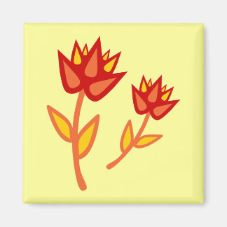 Imán Flor de fuego rojo