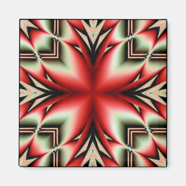 Imán flor de geo tribal (Frente)