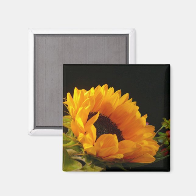 Imán Flor de girasol amarillo (Anverso/Reverso)