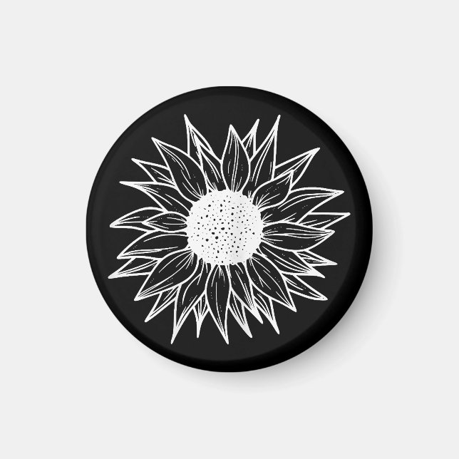 Imán Flor de girasol de Bonito multicolor (Frente)