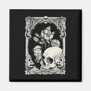 Imán Flor de Gótico de cráneo de Halloween Flor gótica