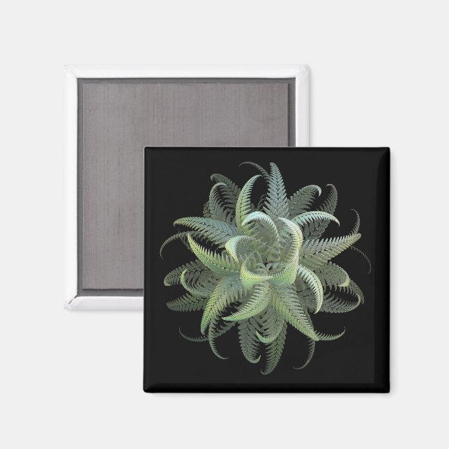 Imán Flor de helecho fractal (Anverso/Reverso)