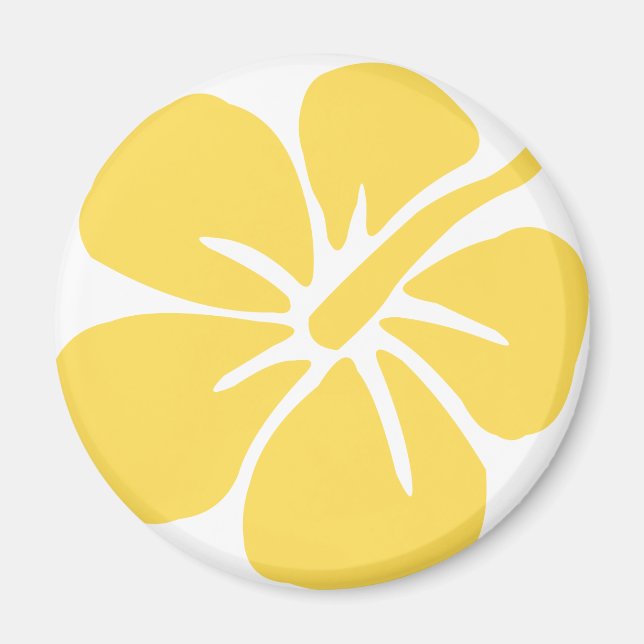 Imán flor de hibiscus amarillo 1 (Frente)