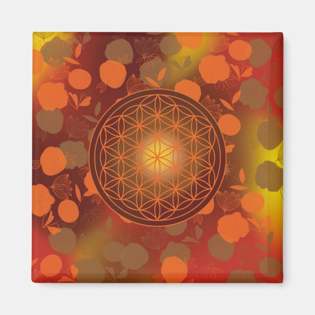 Imán flor de la vida, chakra, zen, geometría sagrada (Frente)