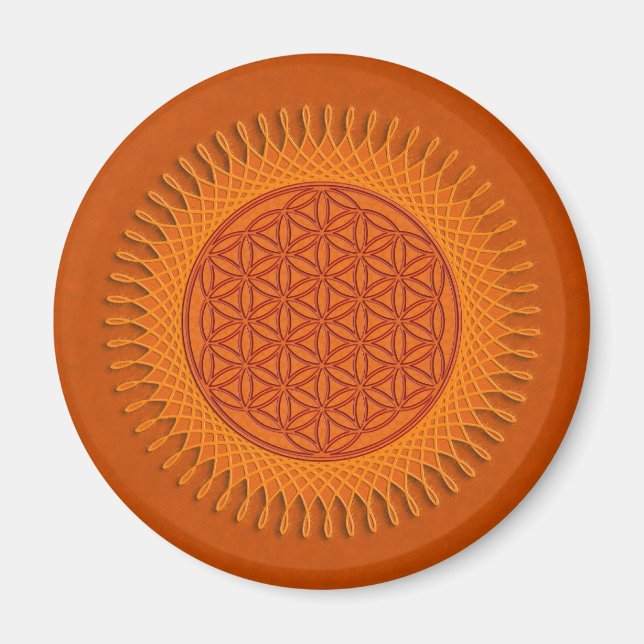 Imán Flor de la Vida / diseño de sol (Frente)