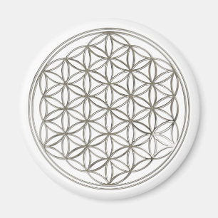 Imán FLOR DE LA VIDA - plata