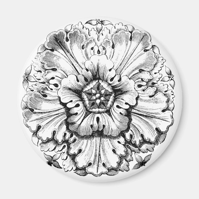Imán Flor de leafía moderna de época (Frente)