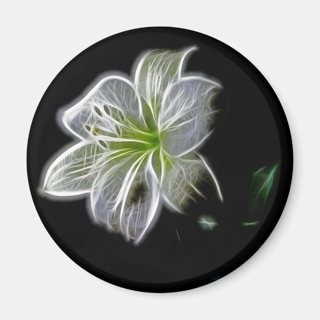 Imán Flor de lirio blanco belleza natural (Frente)