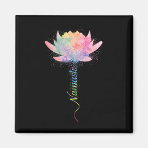 Imán Flor de Loto Namaste Yoga Acuarela Meditación Ze