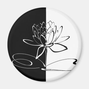 Imán Flor de Loto Negra Blanca Yin Yang